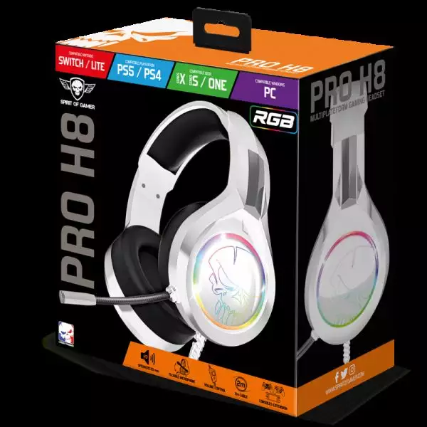 Casque Pro H8 Filaire Switch/ps5/ps4/xbox Spirit Of Gamers Blanc - J..